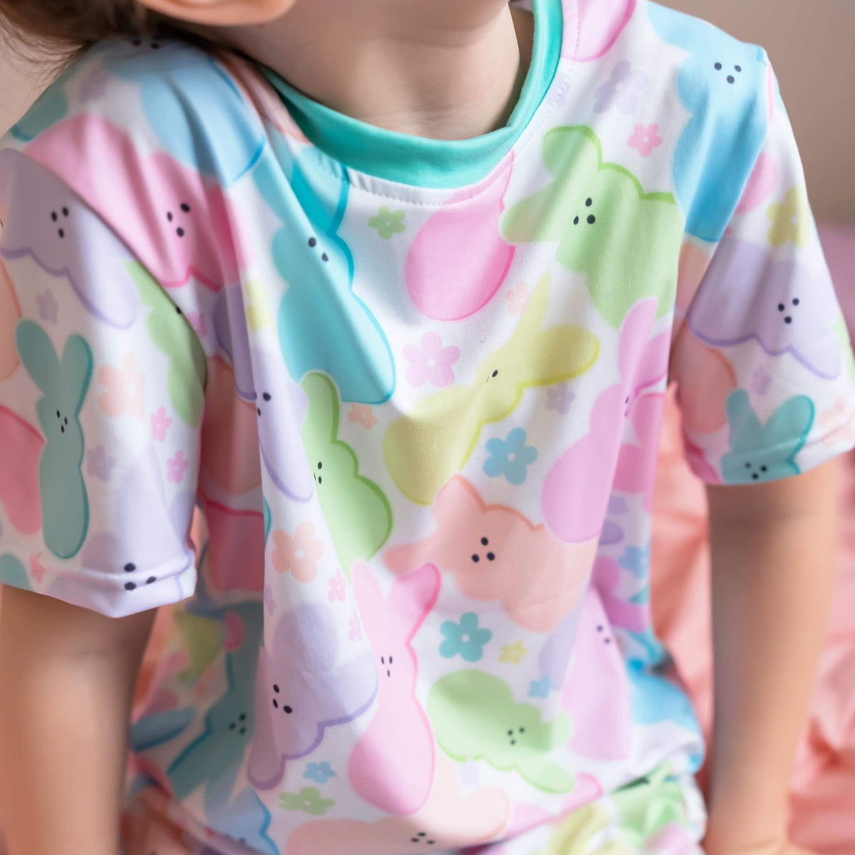 Peeps Blue Zippered Footless Pajama