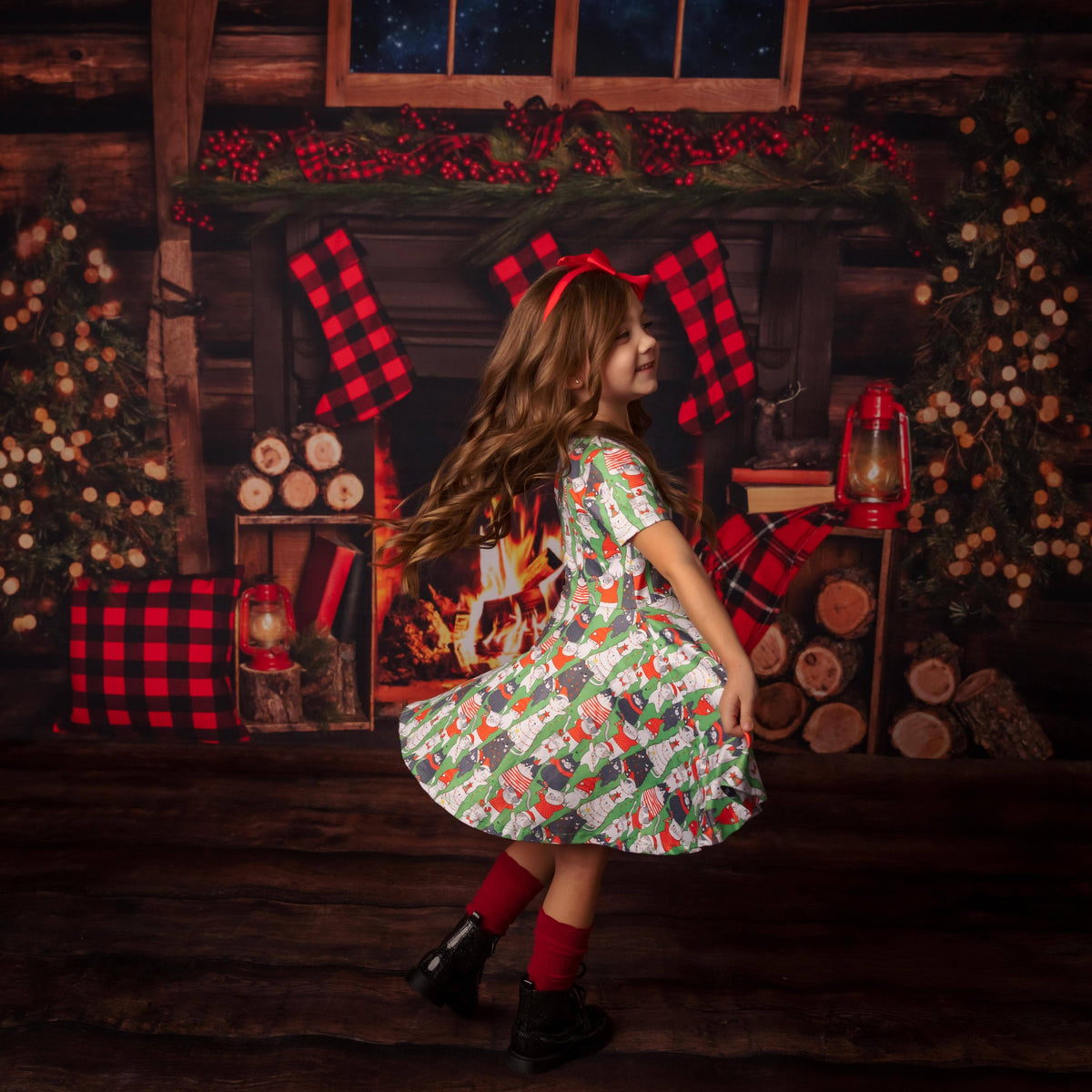 white christmas dresses Christmas Ballet 3/4 Sleeve Ruffle Twirl Dress