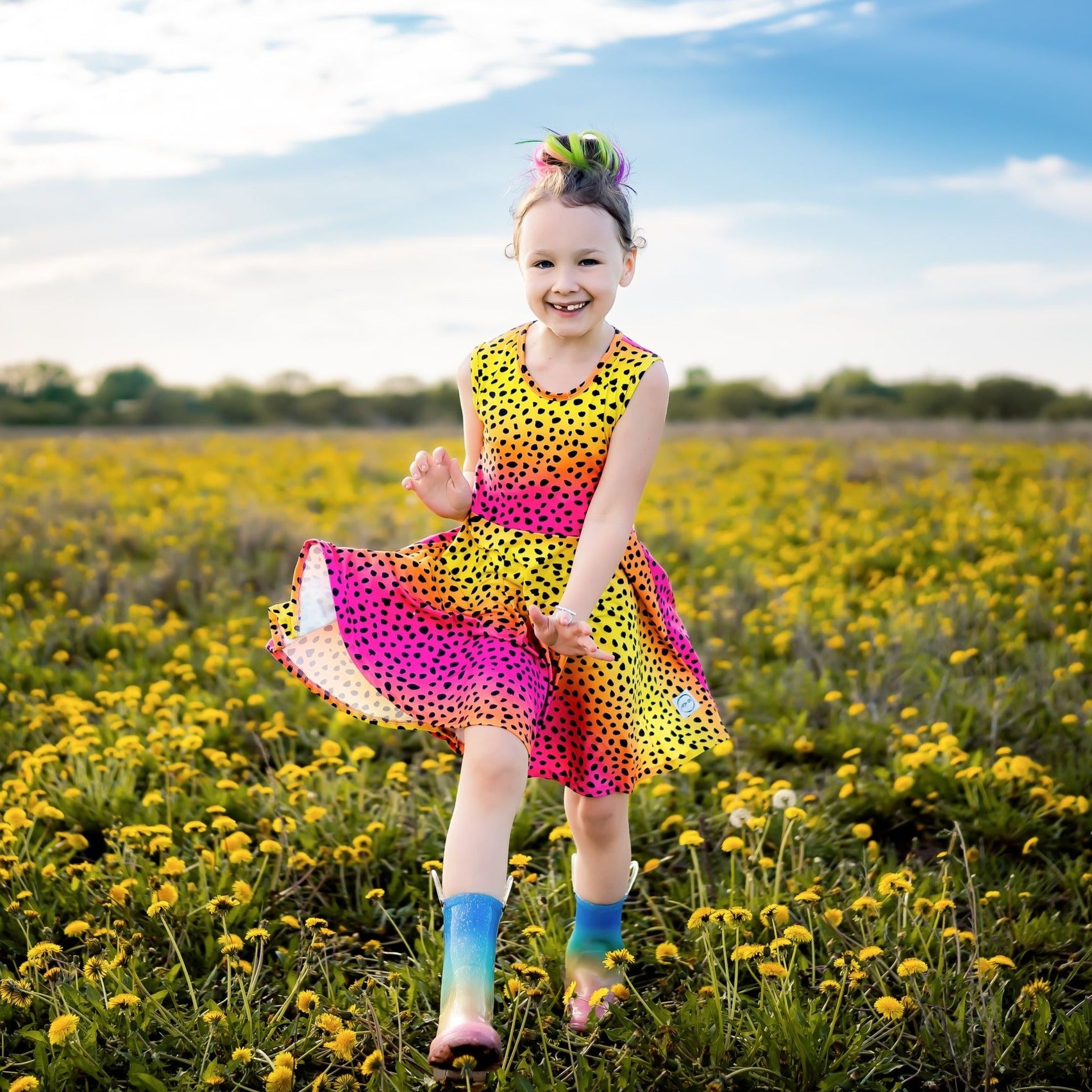 neon cheetah print dress Neon Leopard Pocket Milk Silk Tank Dress