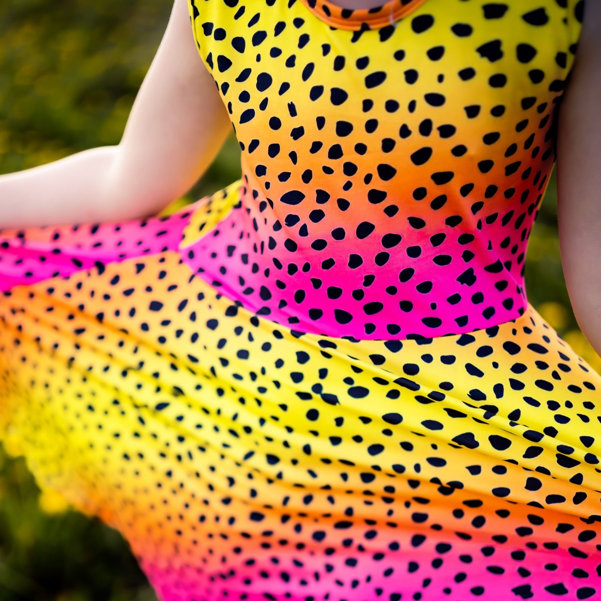 neon cheetah dress Neon Nation Multicolor Rainbow Bright Cheetah Animal Print Bodycon Dress 80s Style