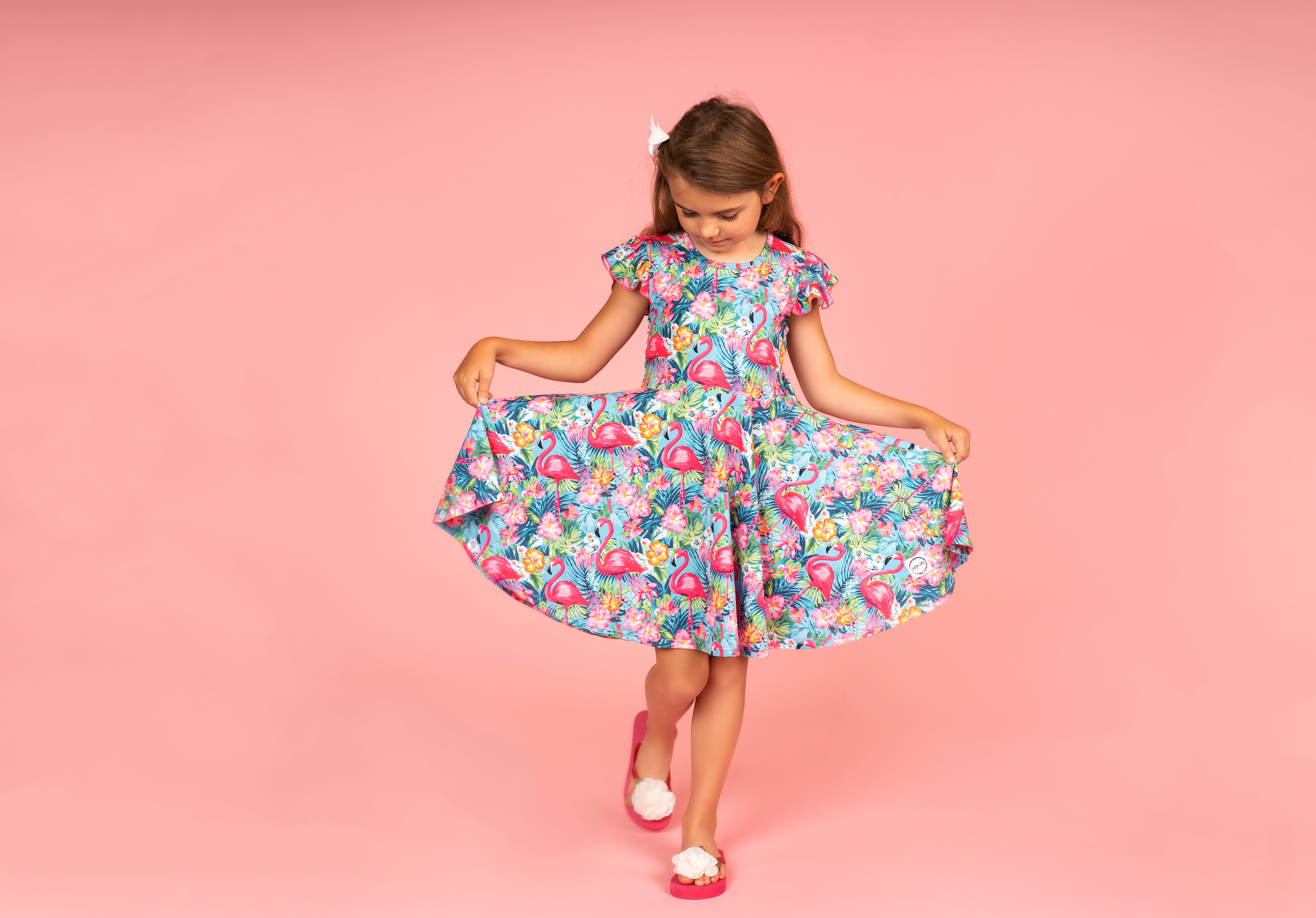 Flamingo Summer Twirl Dress