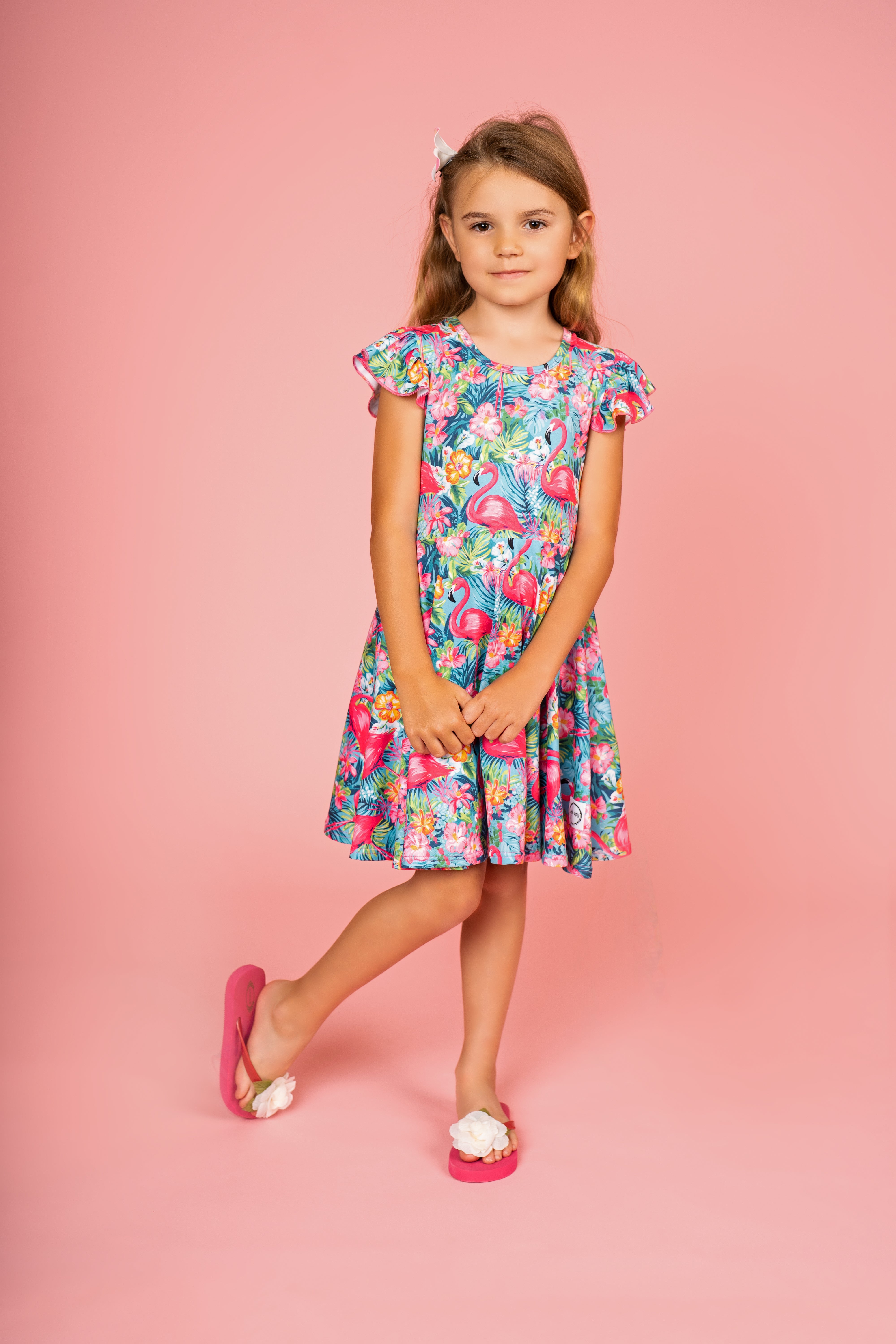 Flamingo Summer Twirl Dress