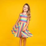 Load image into Gallery viewer, JFL Stripe Twirl Dress
