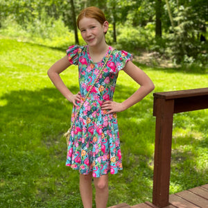 Flamingo Summer Twirl Dress