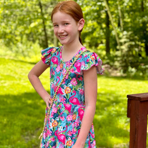 Flamingo Summer Twirl Dress