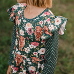 Load image into Gallery viewer, Highland Cow Twirl Dress
