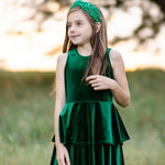 Load image into Gallery viewer, Green Velour Christmas Dress
