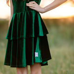 Load image into Gallery viewer, Green Velour Christmas Dress
