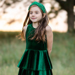 Load image into Gallery viewer, Green Velour Christmas Dress
