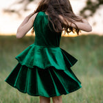 Load image into Gallery viewer, Green Velour Christmas Dress
