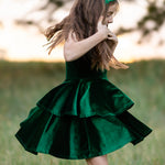 Load image into Gallery viewer, Green Velour Christmas Dress
