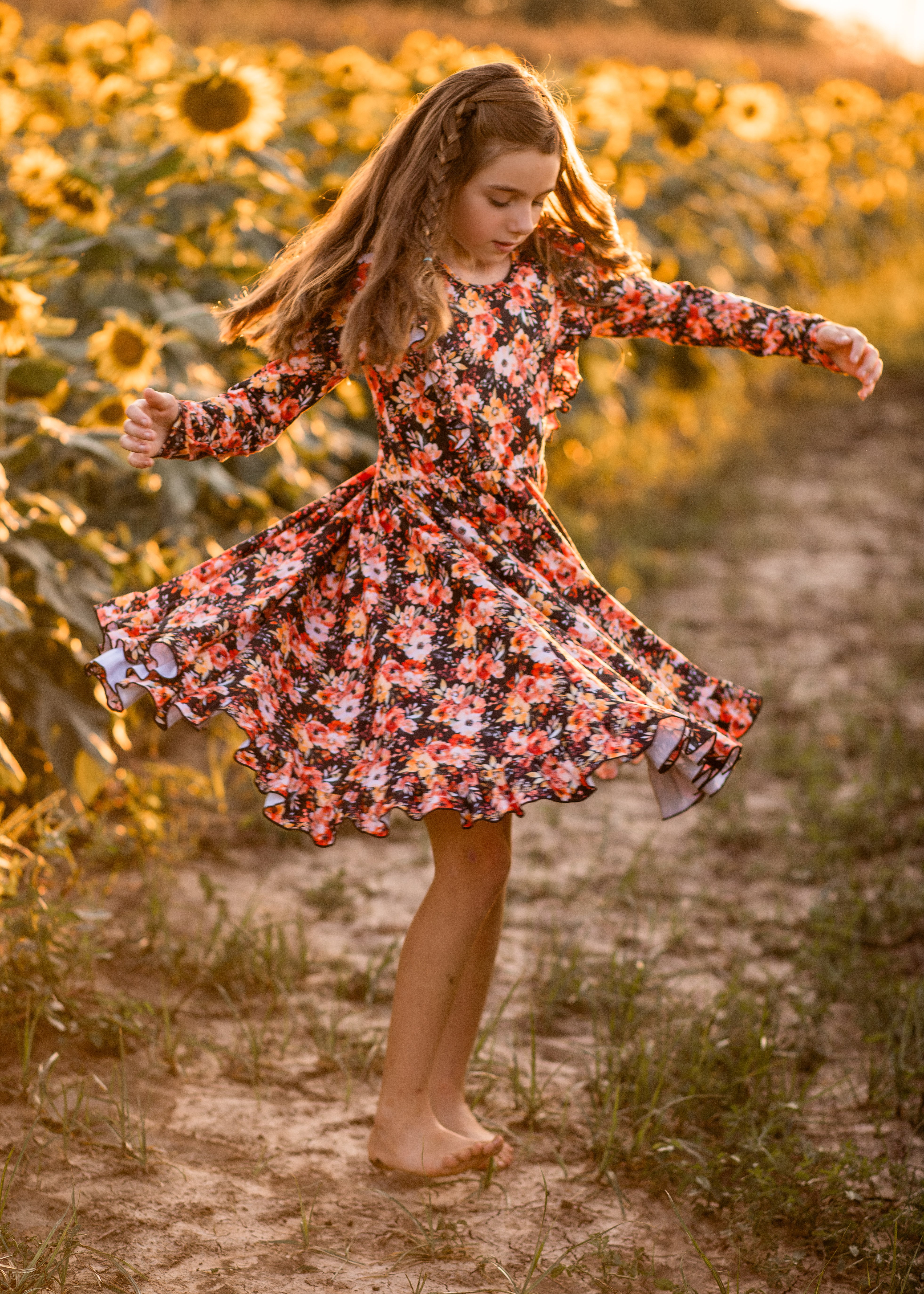 New Black Floral Dress