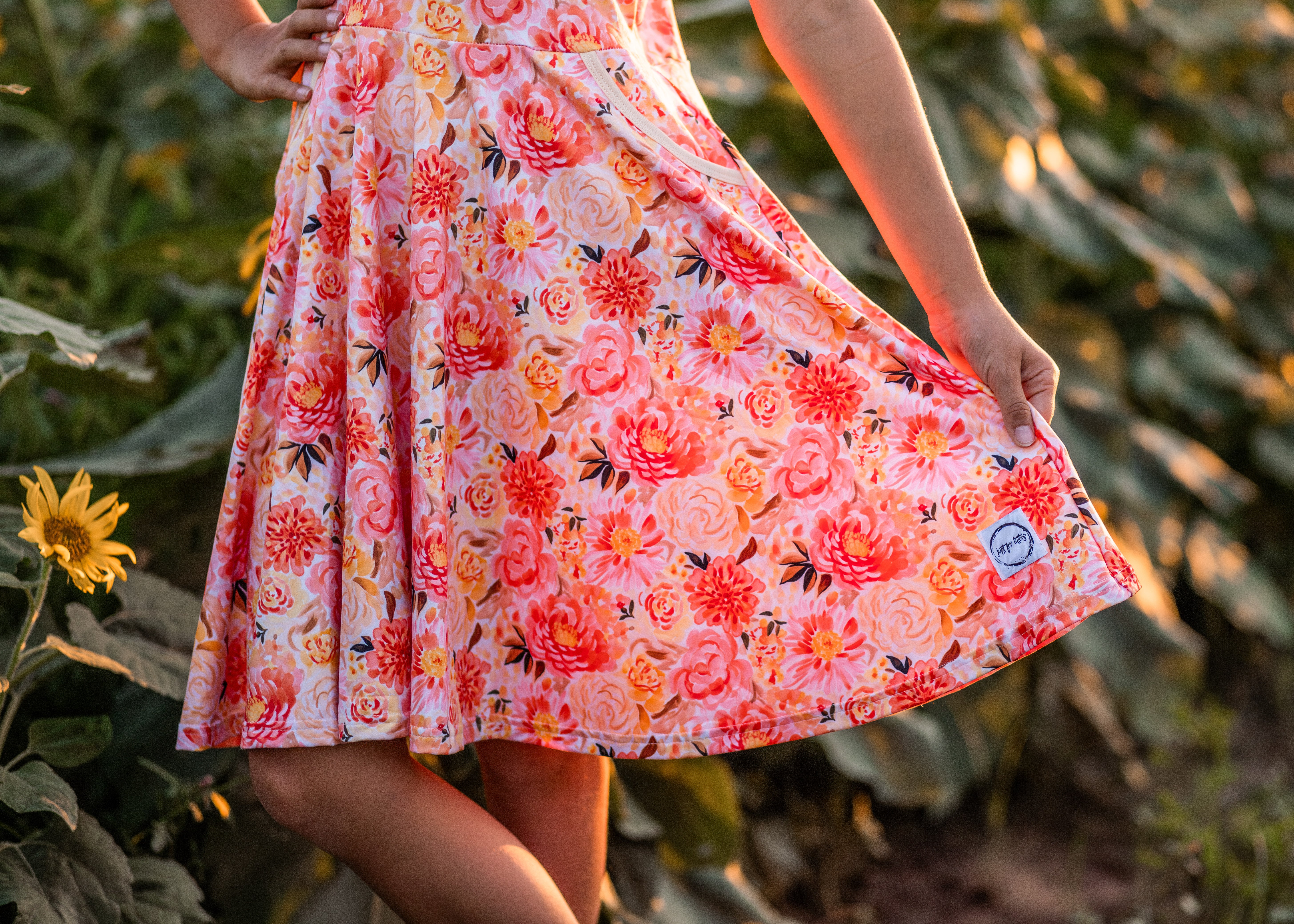 New Beige Floral Twirl