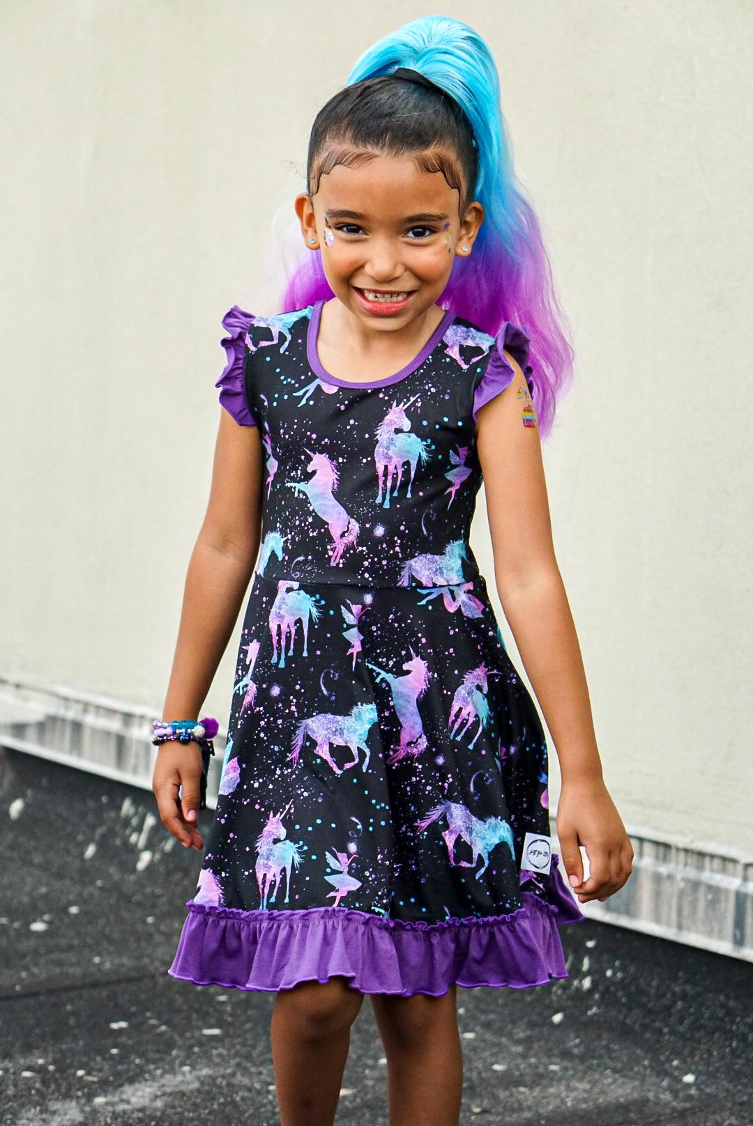 Unicorn Galaxy Twirl Dress