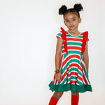 Load image into Gallery viewer, Christmas Stripe Twirl Dress
