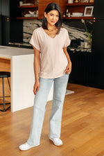 Load image into Gallery viewer, Frequently Asked Questions V-Neck Top in Blush
