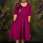 Load image into Gallery viewer, Burgundy Twirl Dress with Pockets
