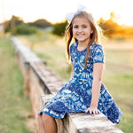 Load image into Gallery viewer, AAA Blue Tie Dye Twirl Just For Littles 
