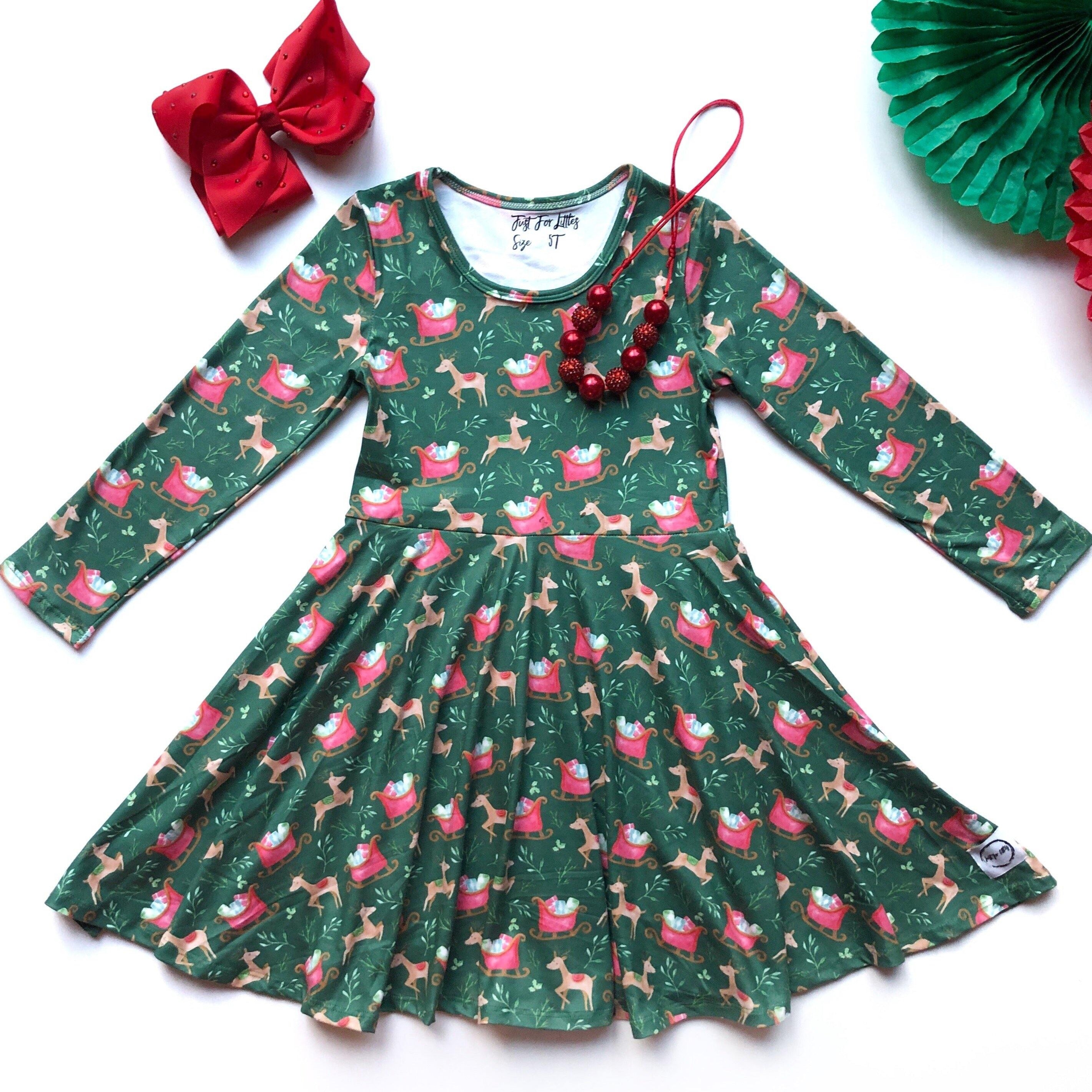 AAAA Reindeer Sleigh Dress Dress Just For Littles 