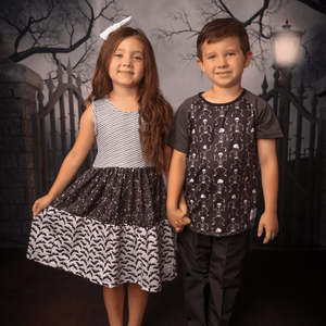 #Black Halloween Twirl Dress Dress Just For Littles™ 