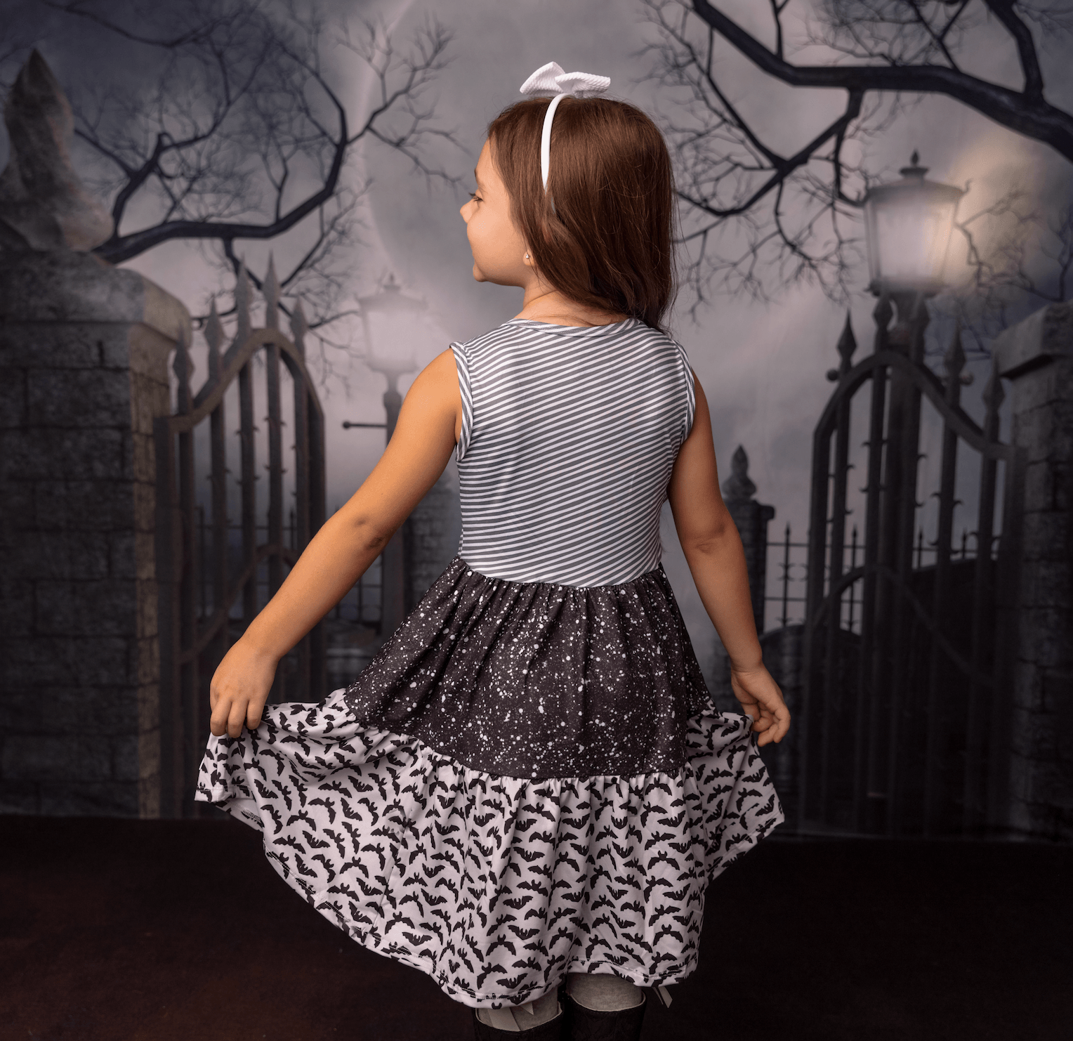 #Black Halloween Twirl Dress Dress Just For Littles™ 