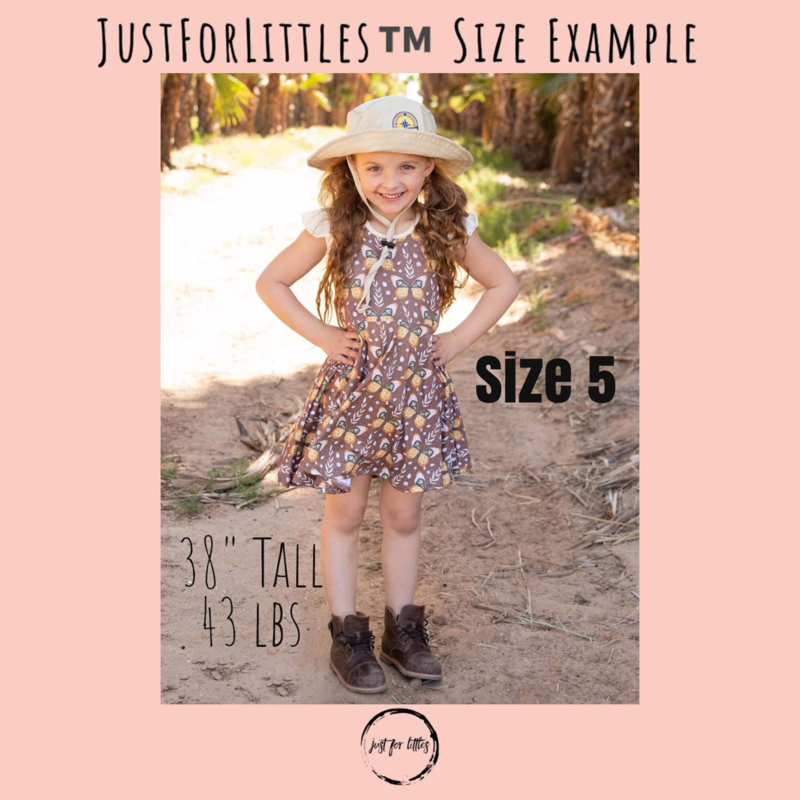 #Brown Butterfly Twirl Dress Dress Just For Littles™ 