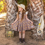 Load image into Gallery viewer, #Brown Butterfly Twirl Dress Dress Just For Littles™ 
