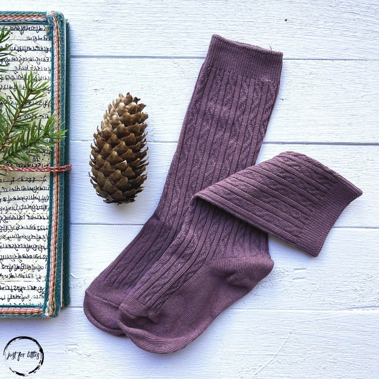 #Brown Cable Knit Socks accessories Just For Littles™ 