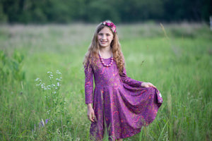 #Burgundy Butterfly Twirl Dress Dress Just For Littles™ 