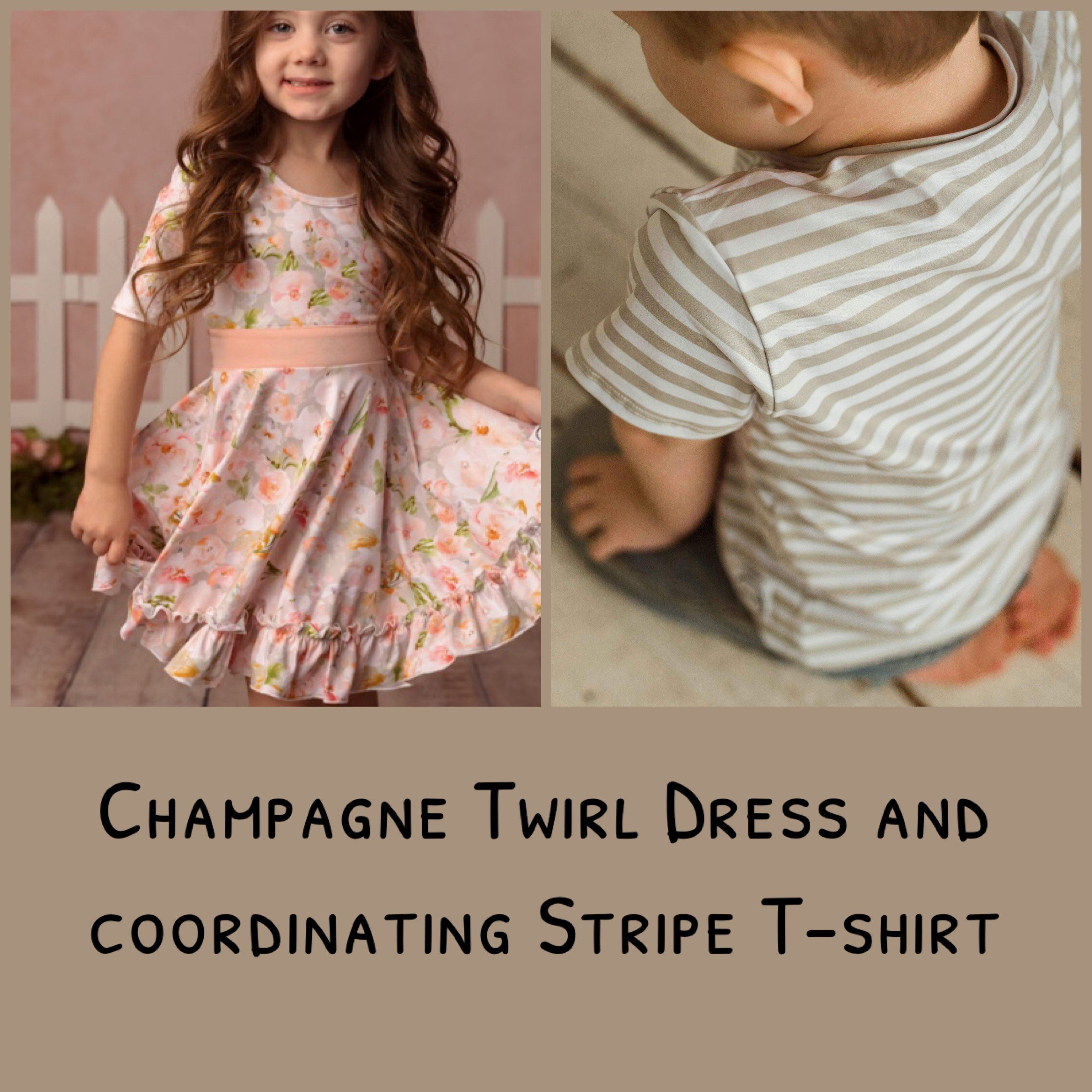 Champagne Stripe T-shirt Shirt Just For Littles 