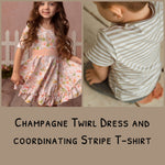 Load image into Gallery viewer, Champagne Stripe T-shirt Shirt Just For Littles 
