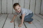 Load image into Gallery viewer, Champagne Stripe T-shirt Shirt Just For Littles 
