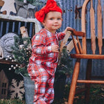 Load image into Gallery viewer, Farmhouse Plaid Footed Comfy Cozies Just For Littles®️ 
