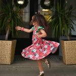 Load image into Gallery viewer, #Floral Teal Sleeves Dress Just For Littles™ 

