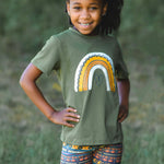 Load image into Gallery viewer, Forest Green Rainbow T-Shirt Shirt Just For Littles™ 
