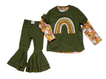 Load image into Gallery viewer, #Forest Green Rainbow T-Shirt Shirt Just For Littles™ 
