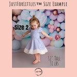 Load image into Gallery viewer, Gingham Lace Twirl Dress Dress Just For Littles™ 
