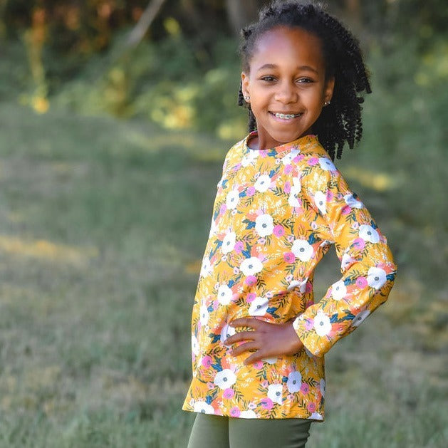 Golden Floral Shirt Baby & Toddler Tops Just For Littles™ 