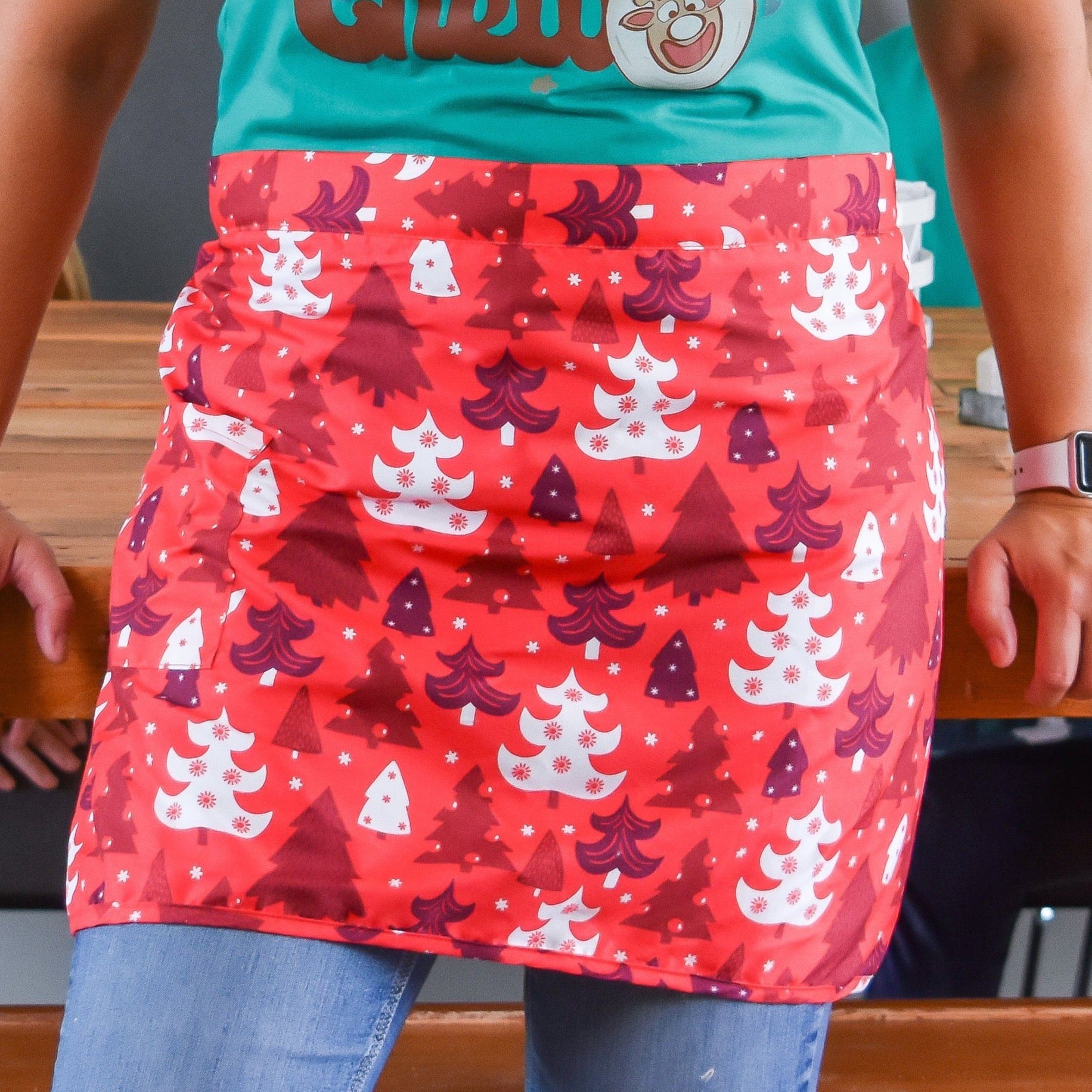 Green Adult Apron Christmas Just For Littles™ 