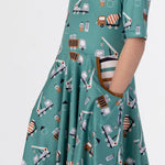 Load image into Gallery viewer, Big Truck Twirl Dress with Pockets
