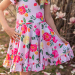 Load image into Gallery viewer, Pink Peony Twirl Dress
