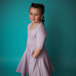 Load image into Gallery viewer, Lavender Twirl Dress with Pockets
