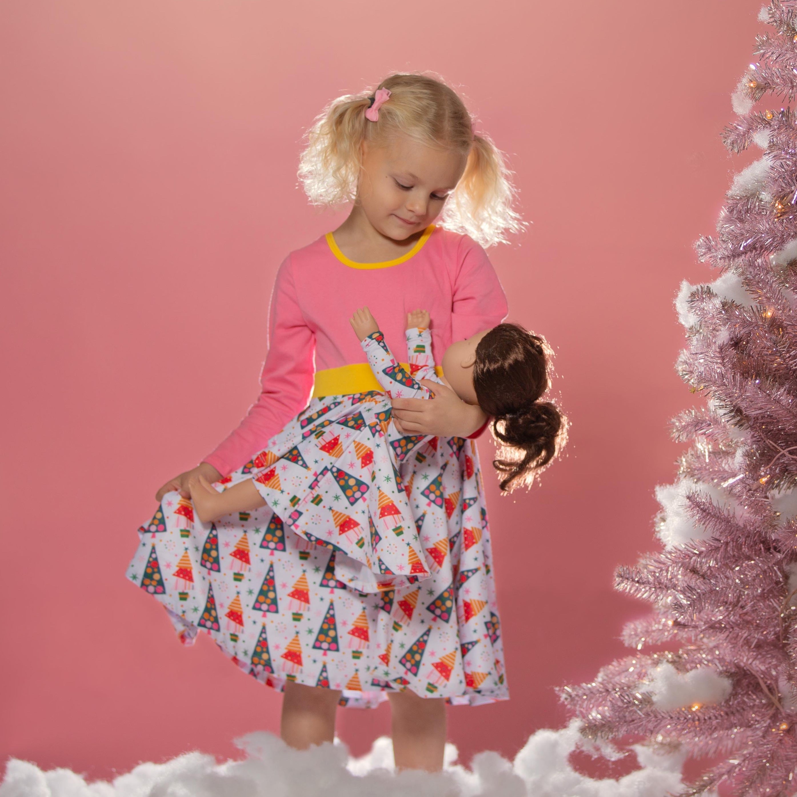 #Merry & Bright Christmas Trees Dolly and Me Dress Just For Littles™ 