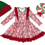 Load image into Gallery viewer, #Merry &amp; Bright Xmas Rainbows Dress Just For Littles™ 
