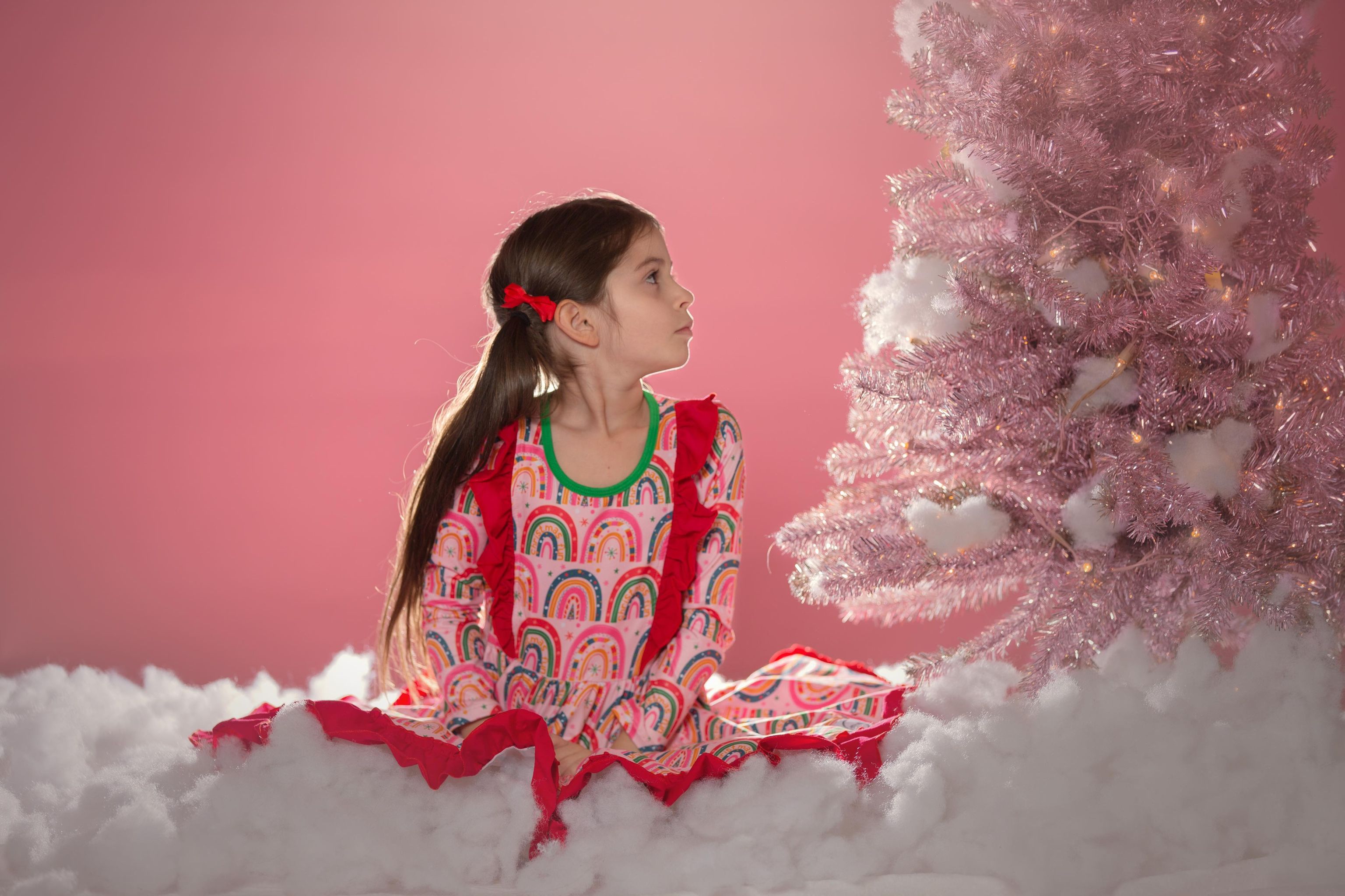 #Merry & Bright Xmas Rainbows Dress Just For Littles™ 