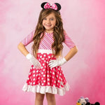 Load image into Gallery viewer, #Minnie Valentines Day Twirl Dress Dress Just For Littles 
