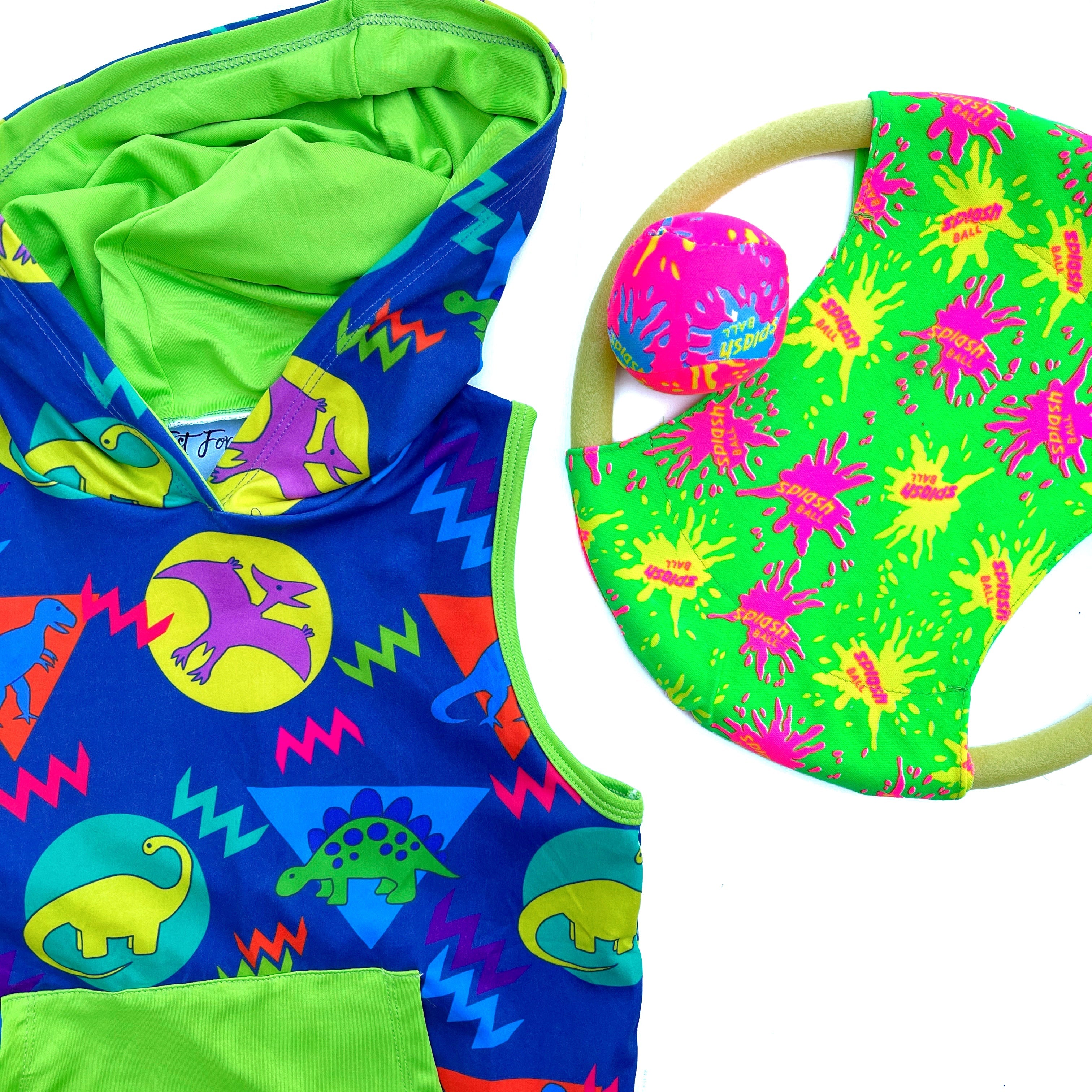 Neon Dino Tank w/ Hood Baby & Toddler Tops Just For Littles™ 
