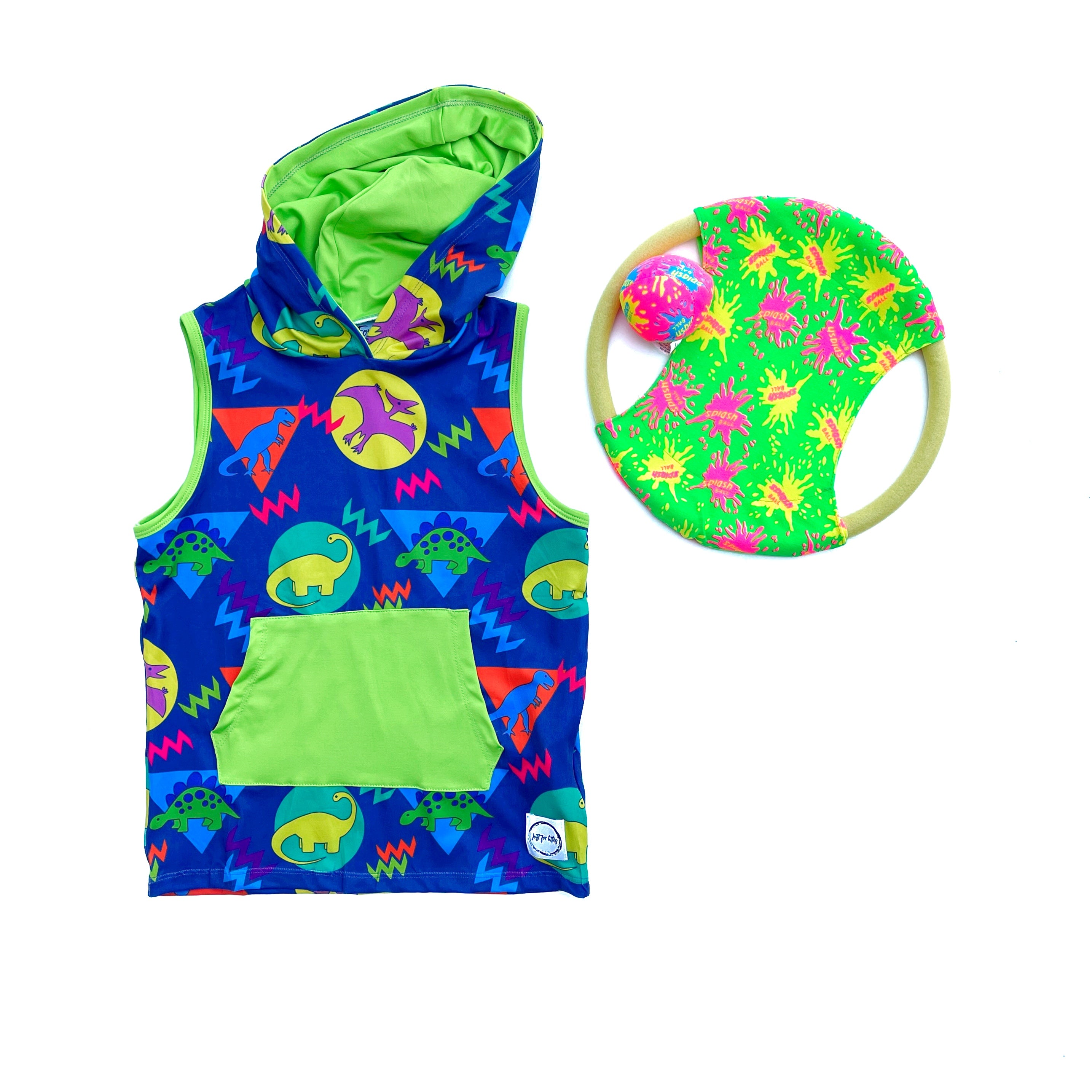 Neon Dino Tank w/ Hood Baby & Toddler Tops Just For Littles™ 