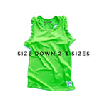 Load image into Gallery viewer, Neon Green Tank Baby &amp; Toddler Tops Just For Littles™ 
