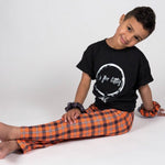 Load image into Gallery viewer, Orange &amp; Black Lounge Pants Pajamas Just For Littles™ 
